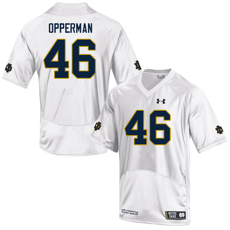 Men #46 Christian Opperman Notre Dame Fighting Irish College Football Jerseys Sale-White